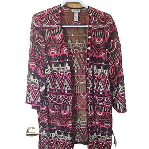 Catherines Pink and Black Mesh Top